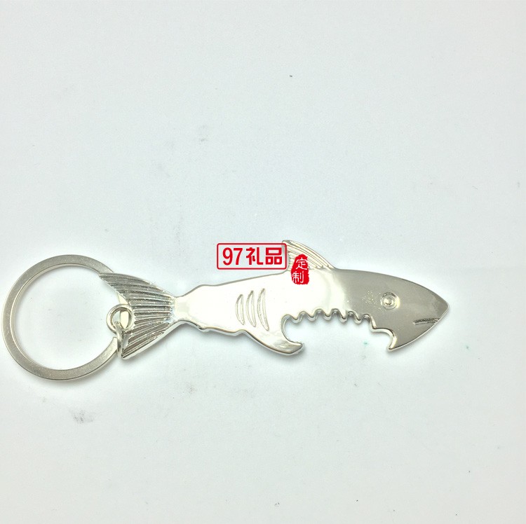 創(chuàng)意金屬鑰匙掛件 藍鯊魚鑰匙扣鑰匙圈活動小禮品定制