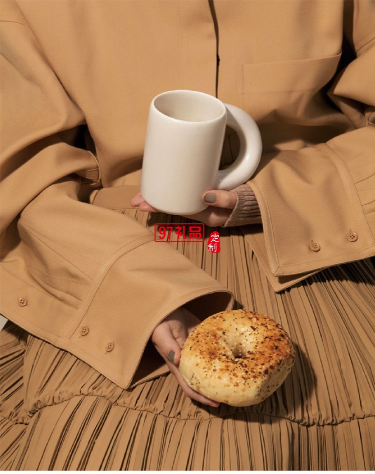 跨鏡專供通心粉馬克杯陶瓷杯胖把手牛奶咖啡杯水杯餐廳創(chuàng)意彩色杯