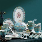 陶瓷餐具 琺瑯彩 碗碟盤(pán)套裝 景德鎮(zhèn)餐具送客戶禮品員工福利定制