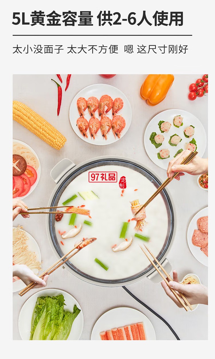 九陽電火鍋涮肉一體鍋多功能電煮鍋 HG50-E16定制公司廣告禮品