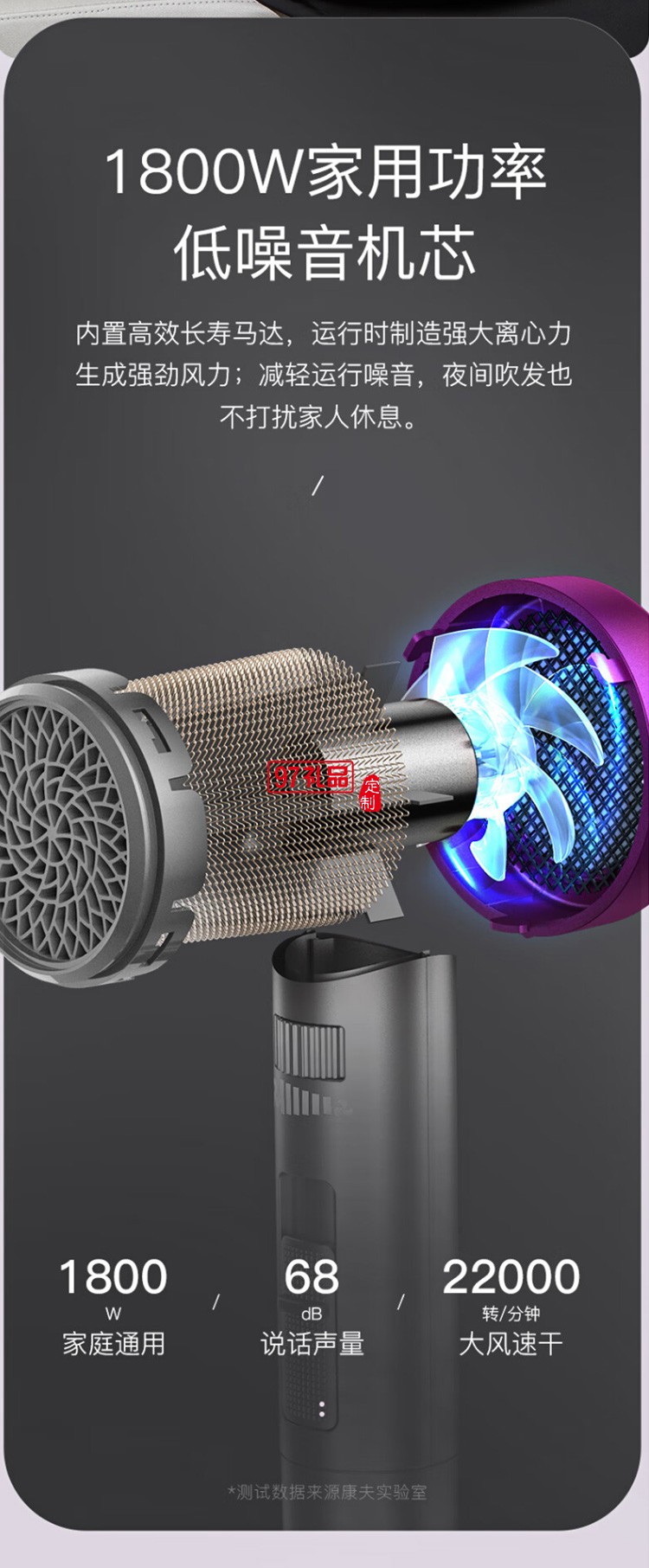 康夫電吹風機大功率電吹風速干吹風筒KF-3127定制公司廣告禮品