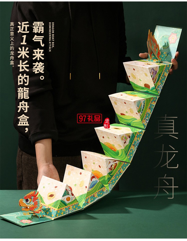 龍行四海創(chuàng)新國(guó)風(fēng)龍舟盒 六粽六味