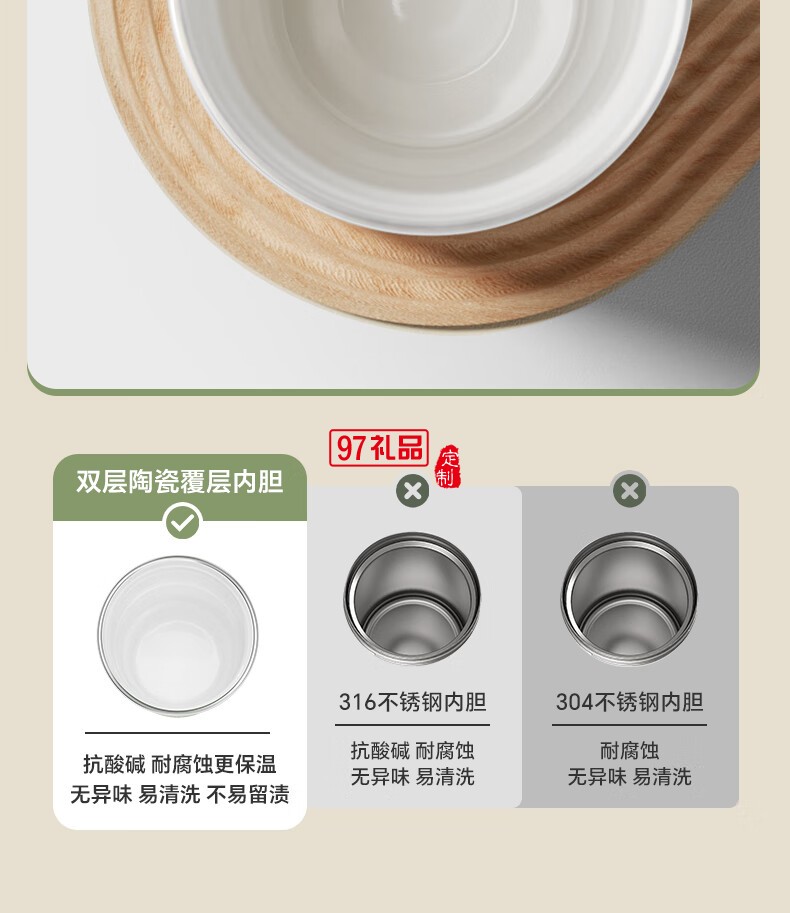 獨(dú)角犀 Rhino.life智能溫顯保溫提手杯淺荷綠色小清新水杯