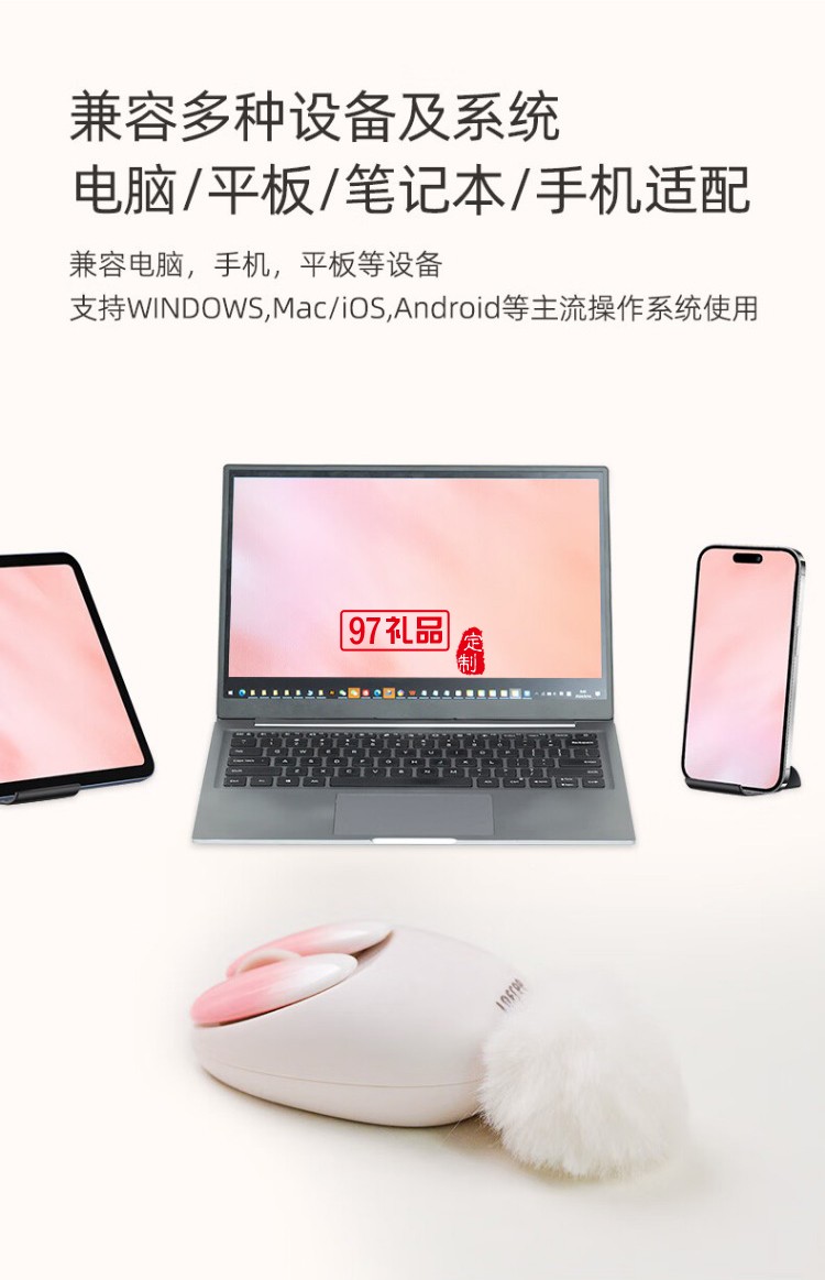 洛斐-OE904S 小瓣無(wú)線(xiàn)雙模鼠標(biāo)-小薔薇