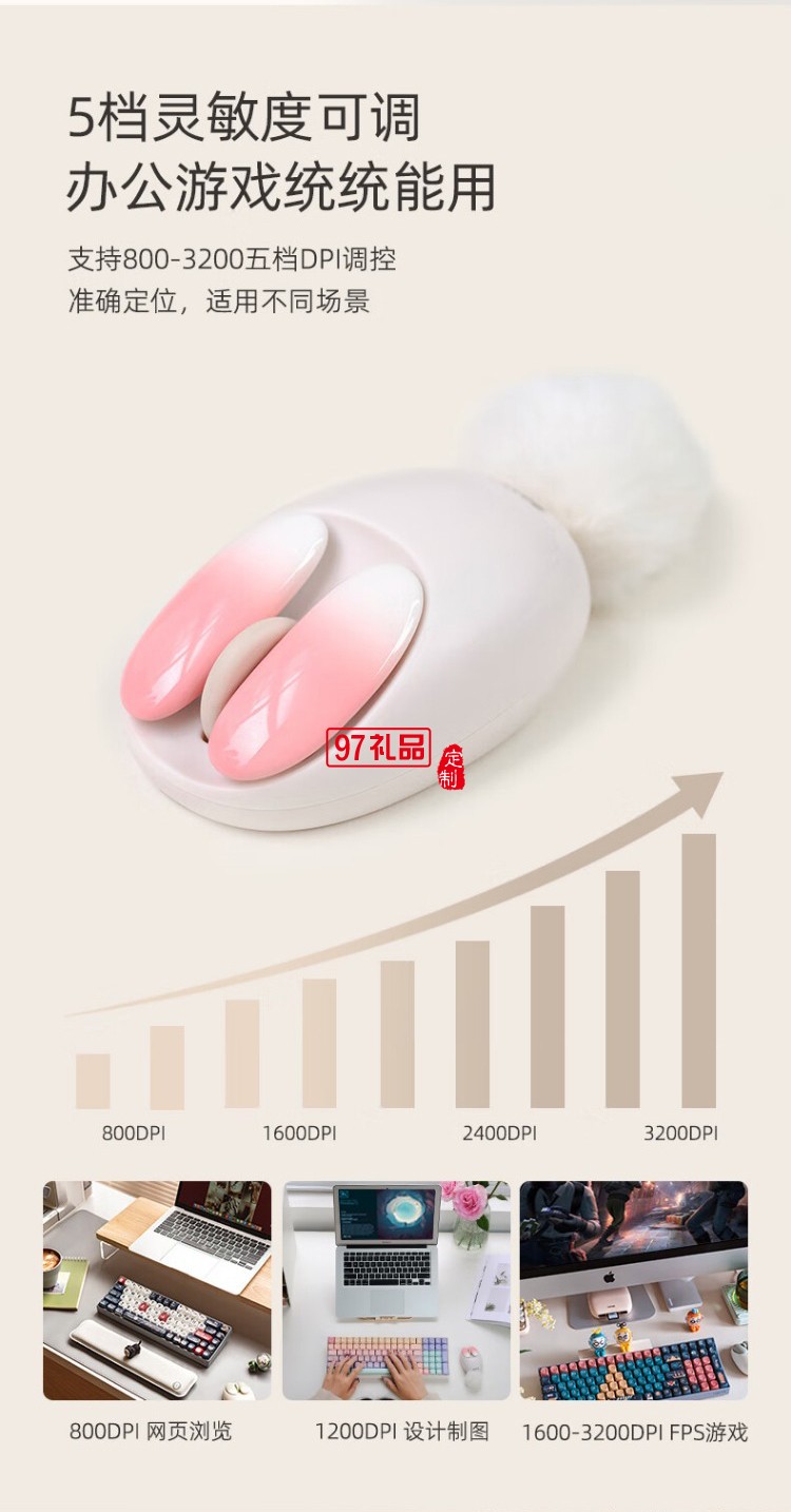 洛斐-OE904S 小瓣無(wú)線(xiàn)雙模鼠標(biāo)-小薔薇