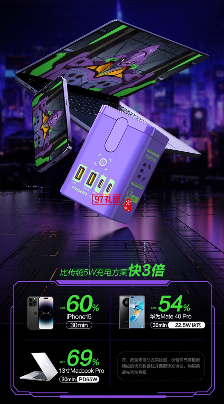 5W氮化鎵三合一磁吸桌面充