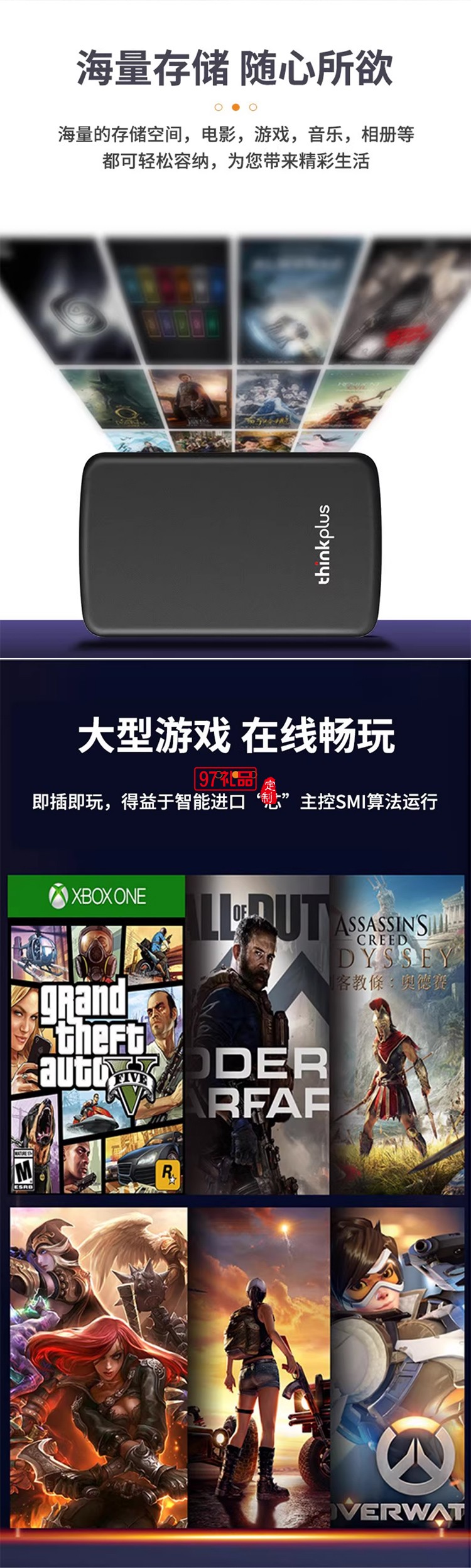 聯(lián)想thinkplus / 移動(dòng)硬盤(pán)1TB