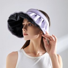 貝殼空頂防曬帽-飄帶款