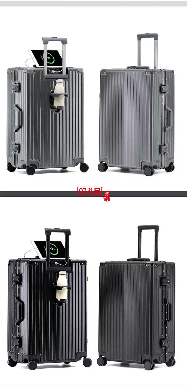 途幫（TOBOOG）多功能鋁框行李箱女輕音萬(wàn)向輪包角防撞男卡扣密碼拉桿