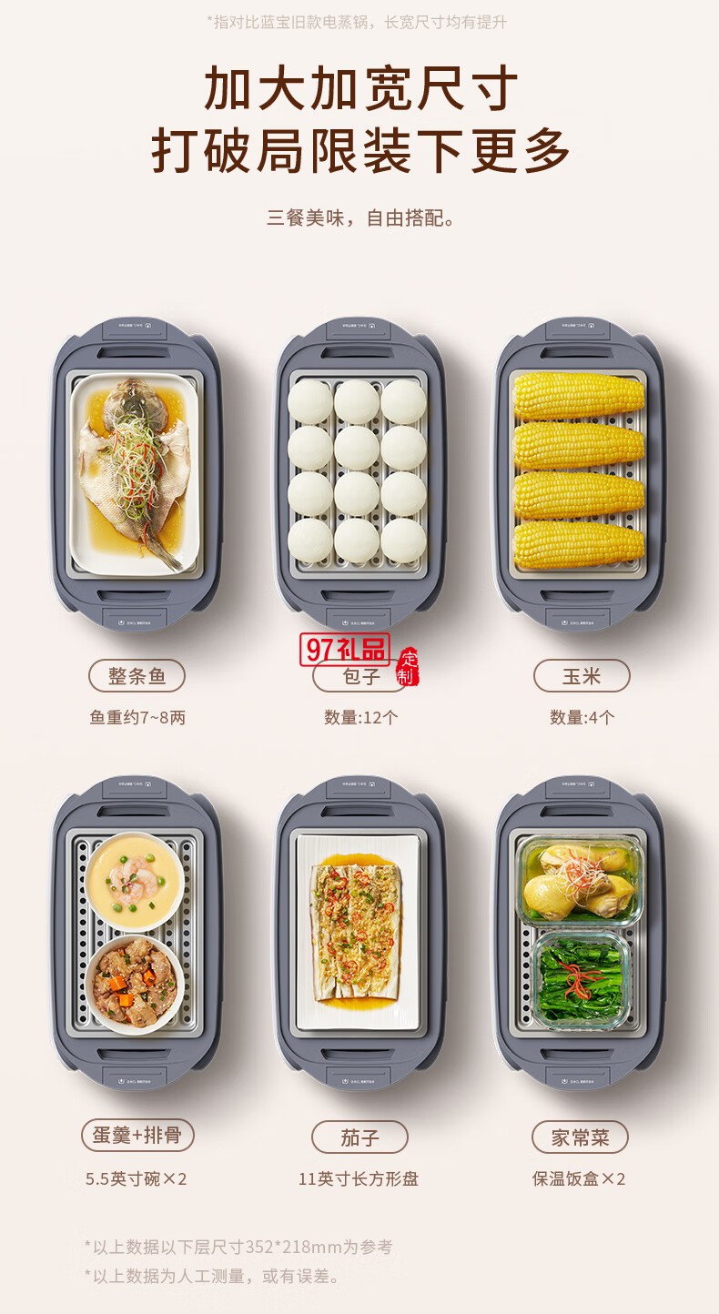 藍寶·分區(qū)電蒸鍋+雙燉盅