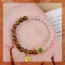 宮和寶珈 天然白玉手鏈手串多圈佛珠文玩男女款沉香碧玉國風