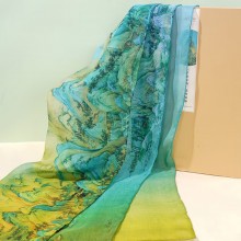 故宮文化 千里江山真絲長巾 真絲絲巾100%桑蠶絲披肩圍巾故宮文創(chuàng)禮品