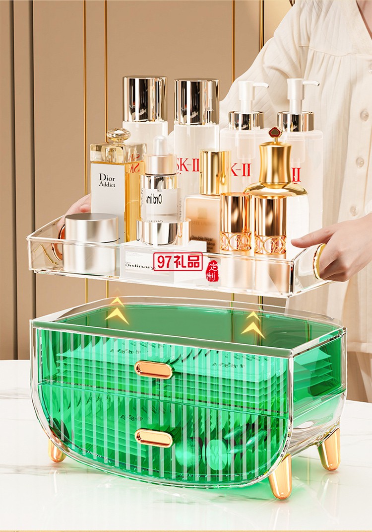 化妝品收納盒宿舍梳妝臺護(hù)膚品面膜口紅收納盒子抽屜式收納置物架