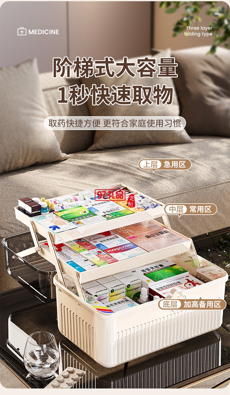 藥箱家庭裝大號醫(yī)藥箱家用藥品收納盒藥物醫(yī)療大容量裝藥手提急救