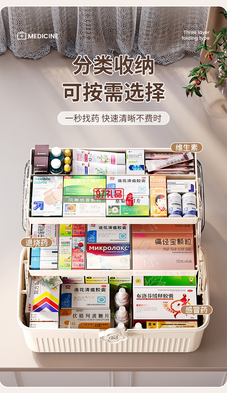 藥箱家庭裝大號醫(yī)藥箱家用藥品收納盒藥物醫(yī)療大容量裝藥手提急救