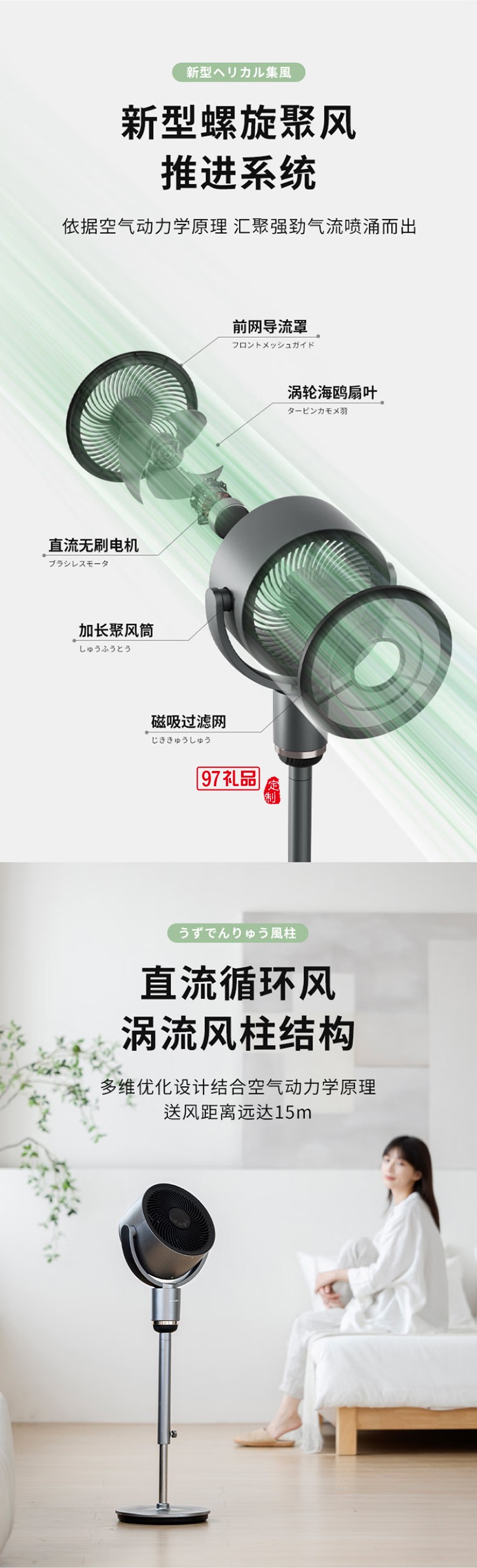 夏普空氣循環(huán)扇電風扇輕音落地扇家用新款智能語音負離子濾網凈化電扇