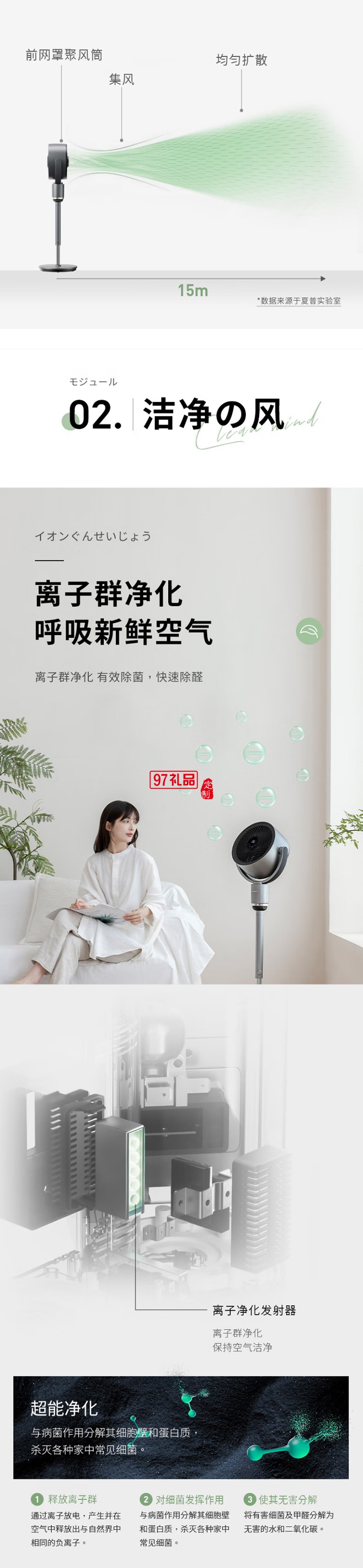 夏普空氣循環(huán)扇電風扇輕音落地扇家用新款智能語音負離子濾網凈化電扇