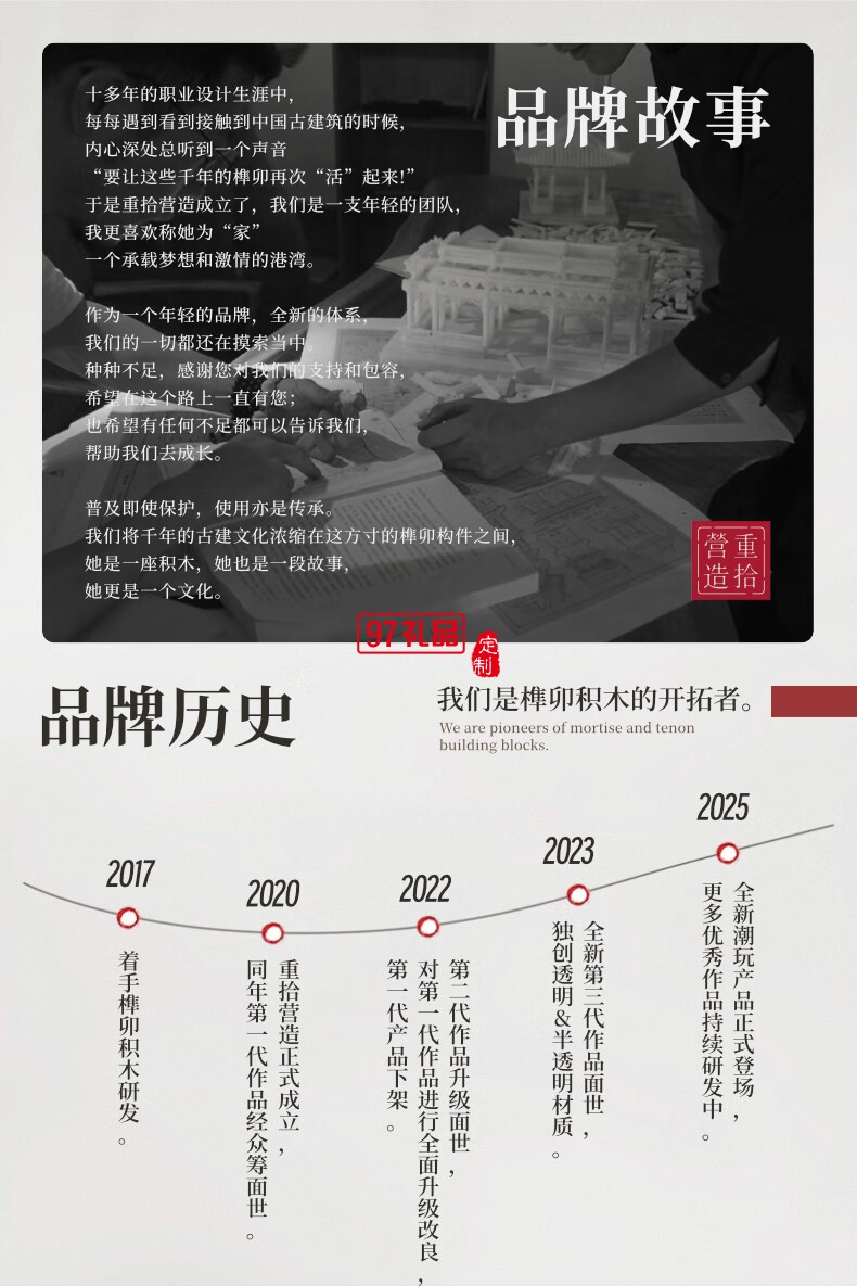 魚躍龍門牌坊故宮榫卯積木玩具中國(guó)風(fēng)古建筑潮玩禮物拼裝模型diy