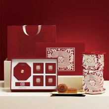 雙魚逐月細紋刻紙八角雙魚旋轉(zhuǎn)燈中秋月餅禮盒