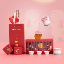 桂香盈壺彩釉中秋茶具禮盒月滿團(tuán)圓圖案 陶瓷壺杯套裝 送長(zhǎng)輩禮品裝