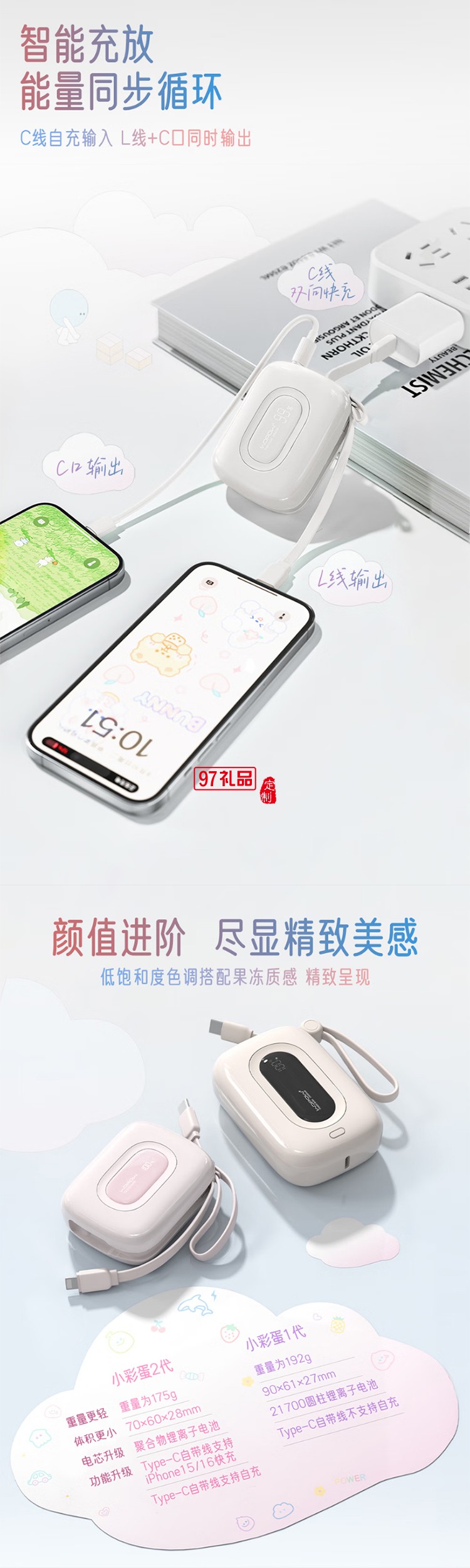 充電寶10000毫安22.5W 雙向快充可上飛機 迷你小巧便攜 適用蘋