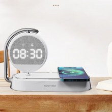 蘇浦瑞茲時(shí)鐘顯示+三組鬧鐘設(shè)置15W無線快充小夜燈
